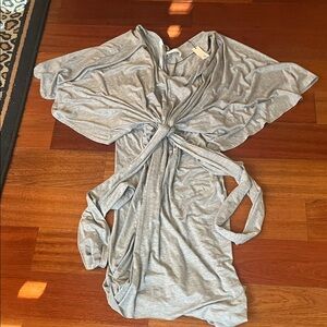 Mustard Seed Light Gray Drape Top